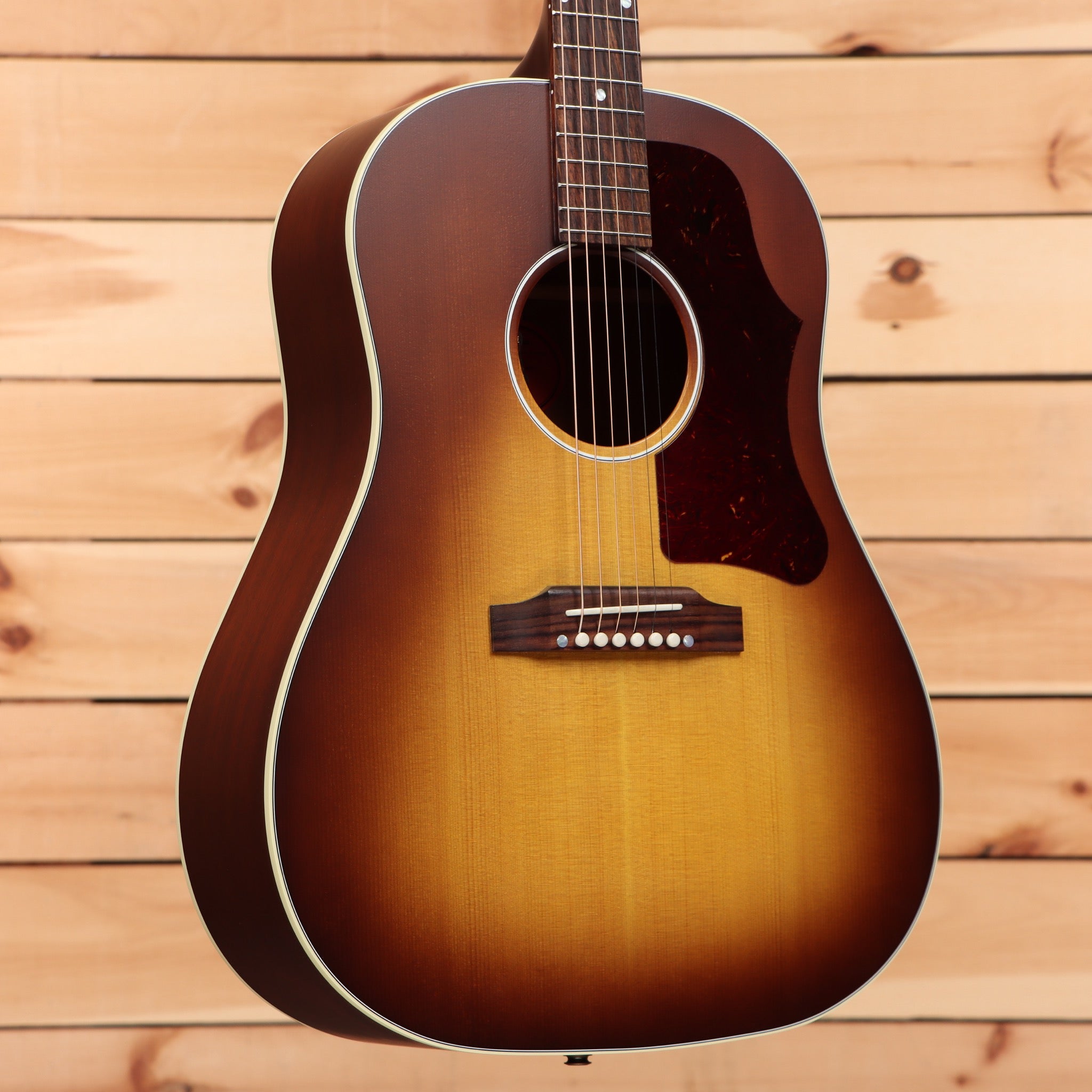 Gibson J45 50s acoustic guitar faded sunburst finish with cream binding