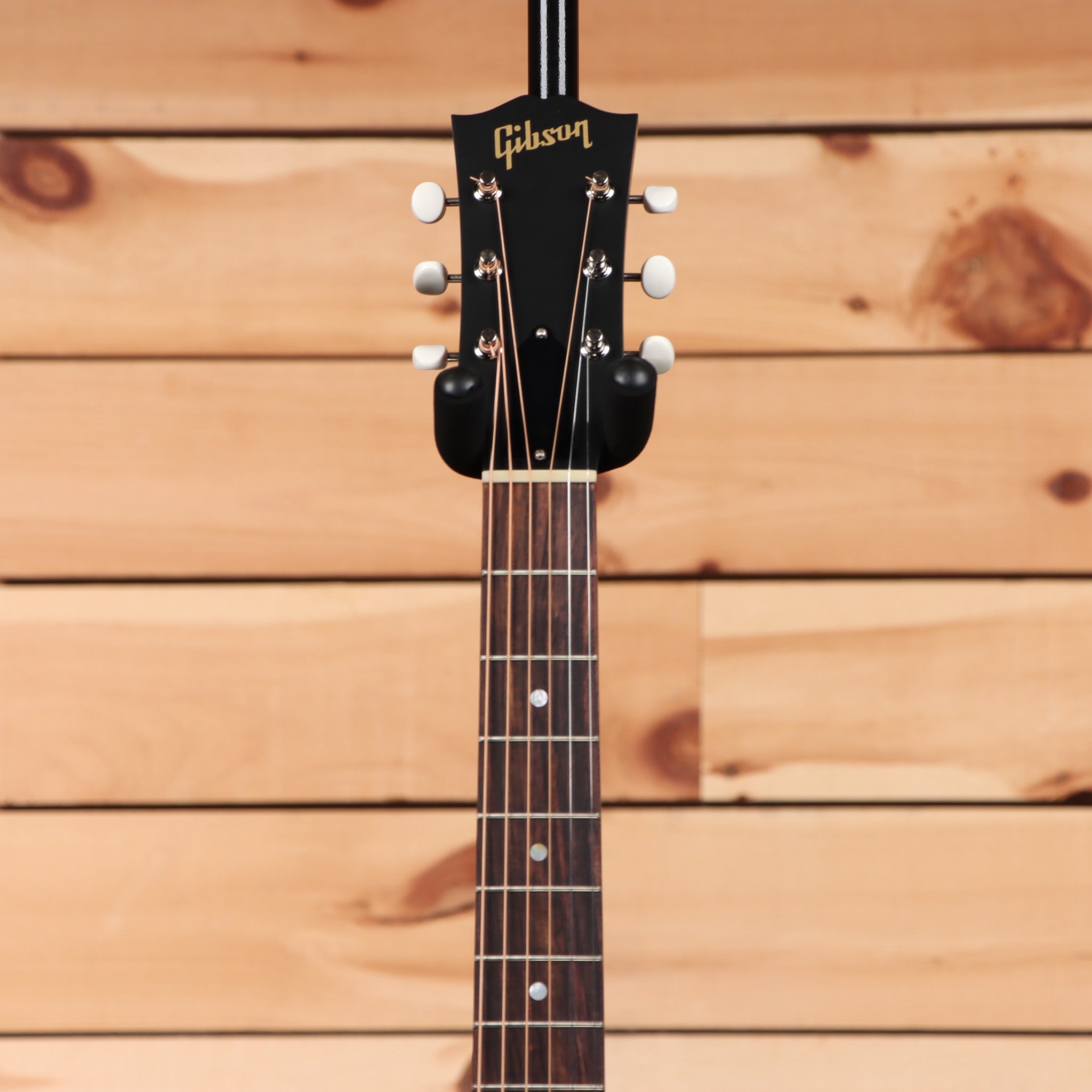 Gibson J-45 50s acoustic guitar Faded Sunburst with rosewood fretboard and white dot inlays