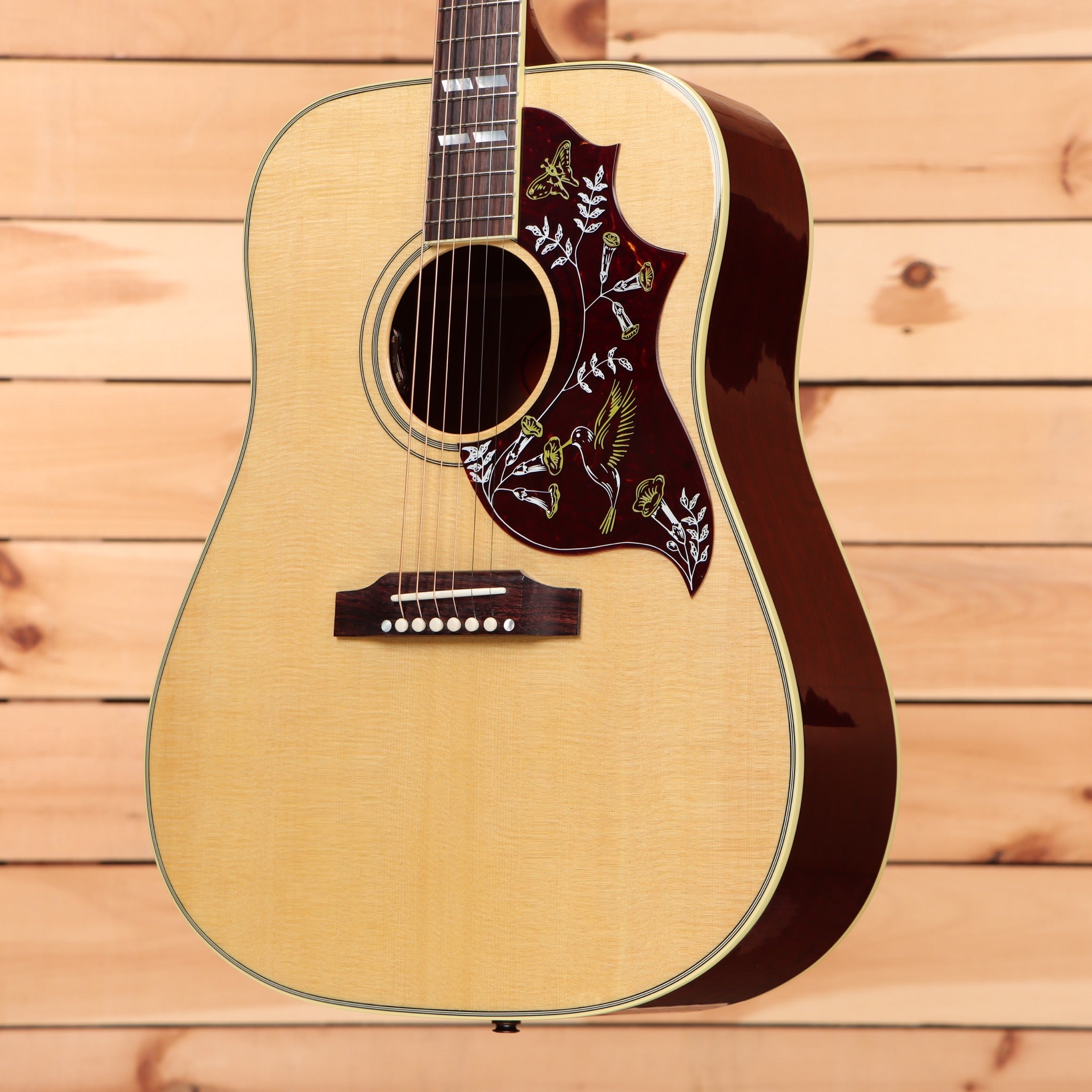 Gibson Hummingbird Original acoustic guitar Antique Natural with floral pickguard inlay