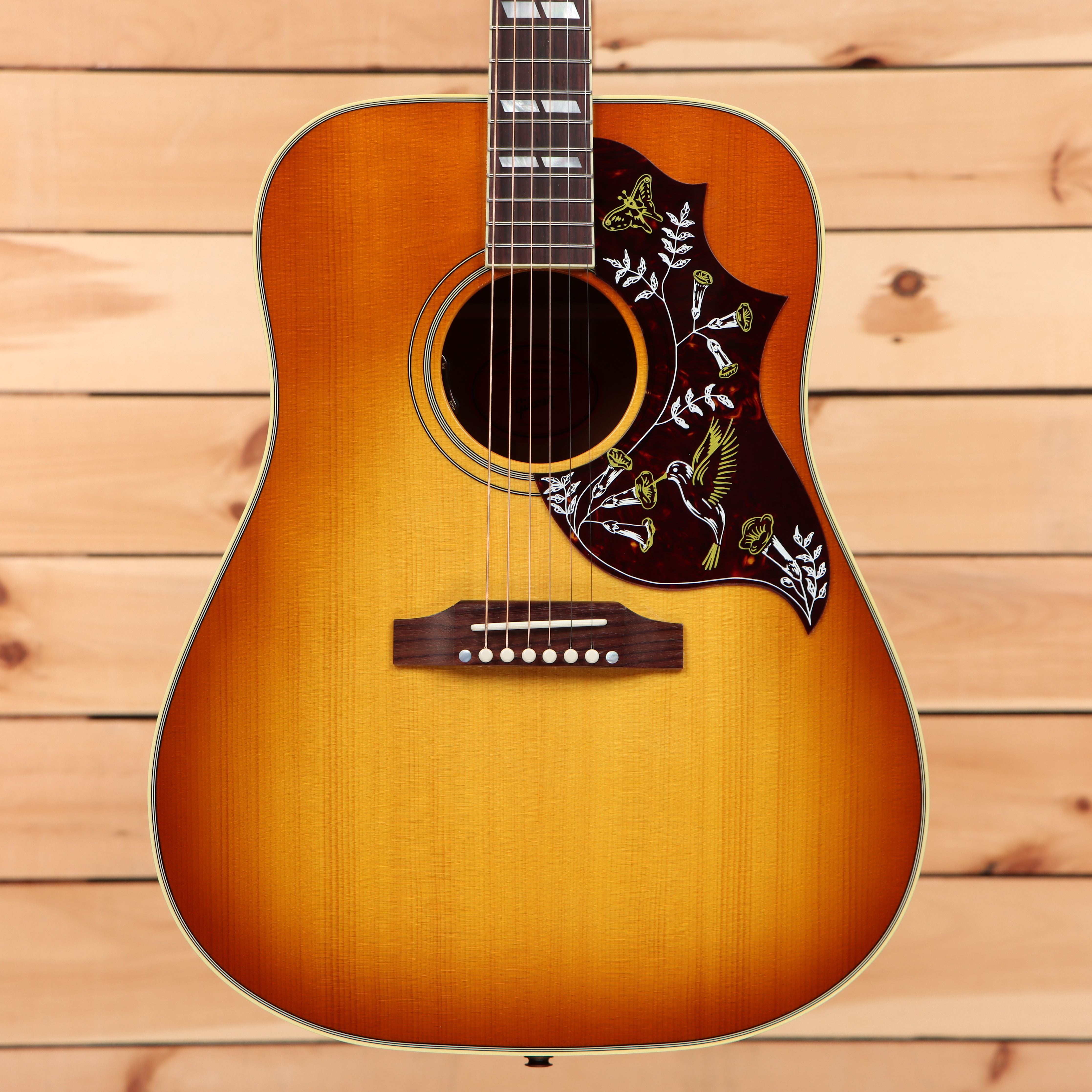 Gibson Hummingbird Original acoustic guitar Heritage Cherry Sunburst with floral pickguard inlay