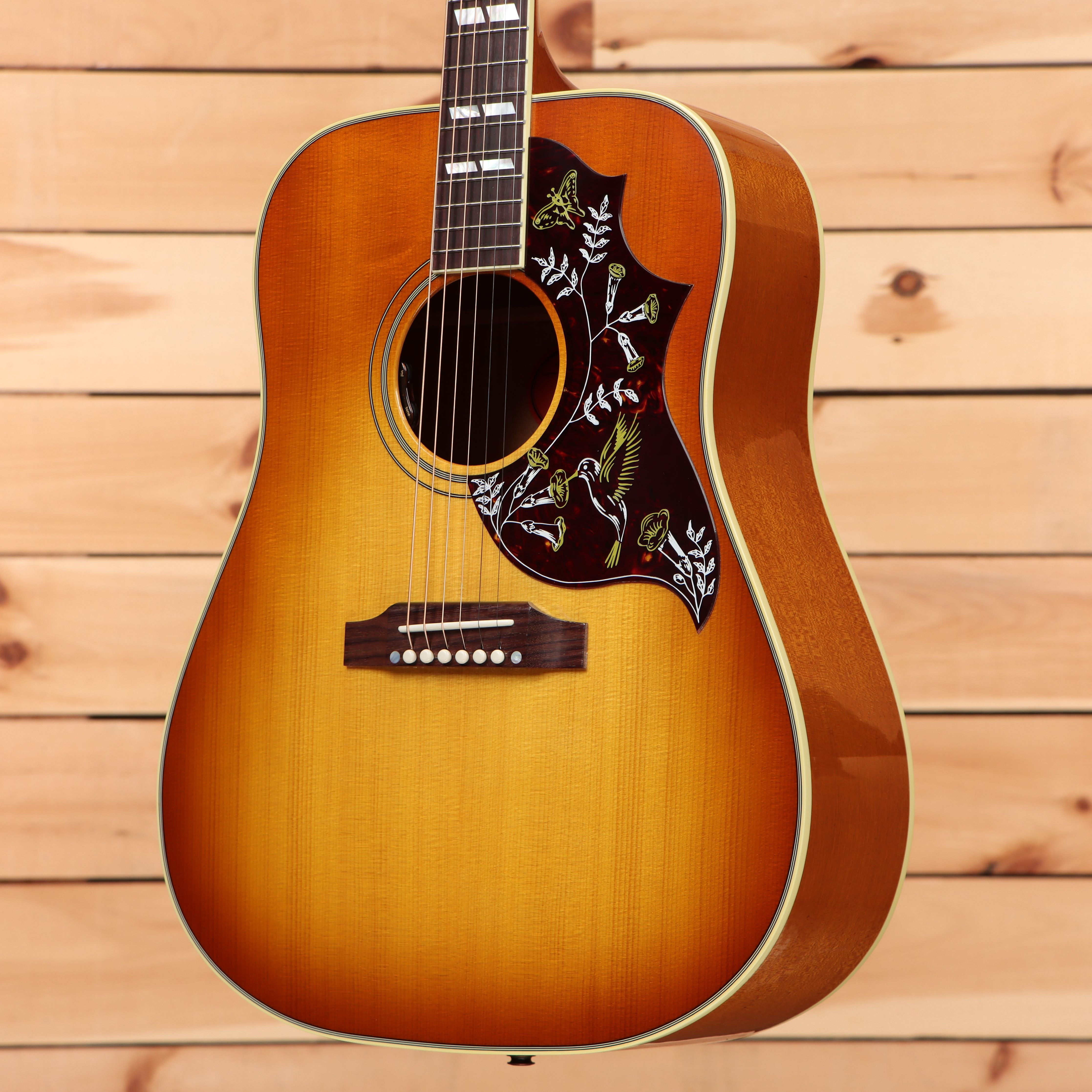 Gibson Hummingbird Original dreadnought acoustic guitar Heritage Cherry Sunburst with floral pickguard inlay