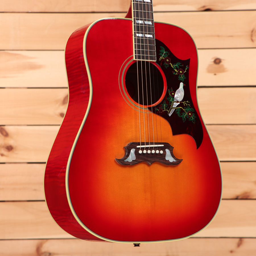 Gibson Dove Original acoustic guitar Vintage Cherry Sunburst with floral pickguard inlay