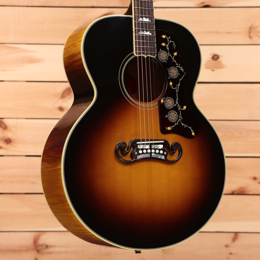Gibson SJ200 Original jumbo acoustic guitar Vintage Sunburst with floral pickguard inlay