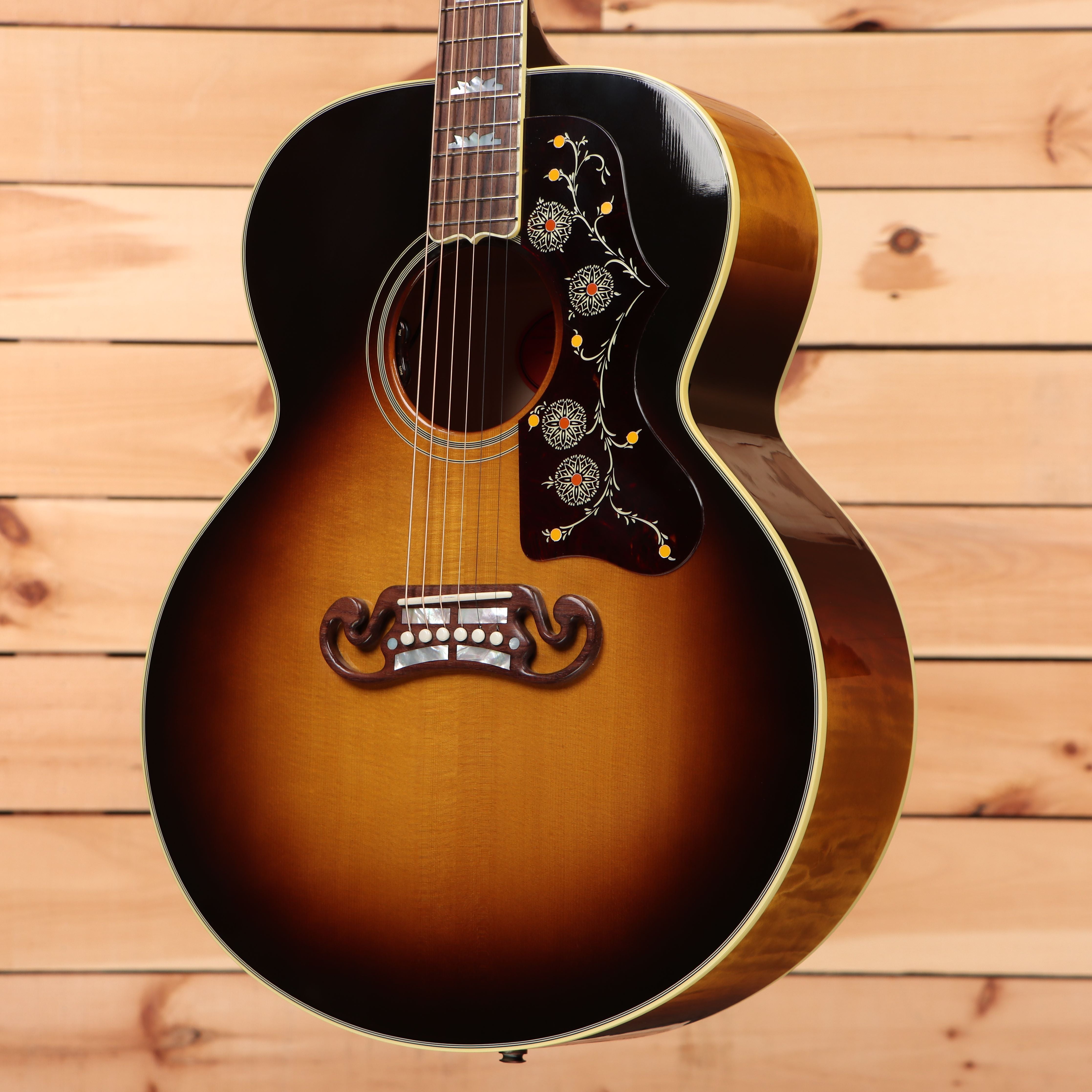Gibson SJ200 Original acoustic guitar Vintage Sunburst with floral pickguard inlay