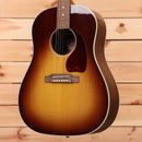 Gibson J45 Studio acoustic guitar walnut burst finish with white binding and rosewood fretboard
