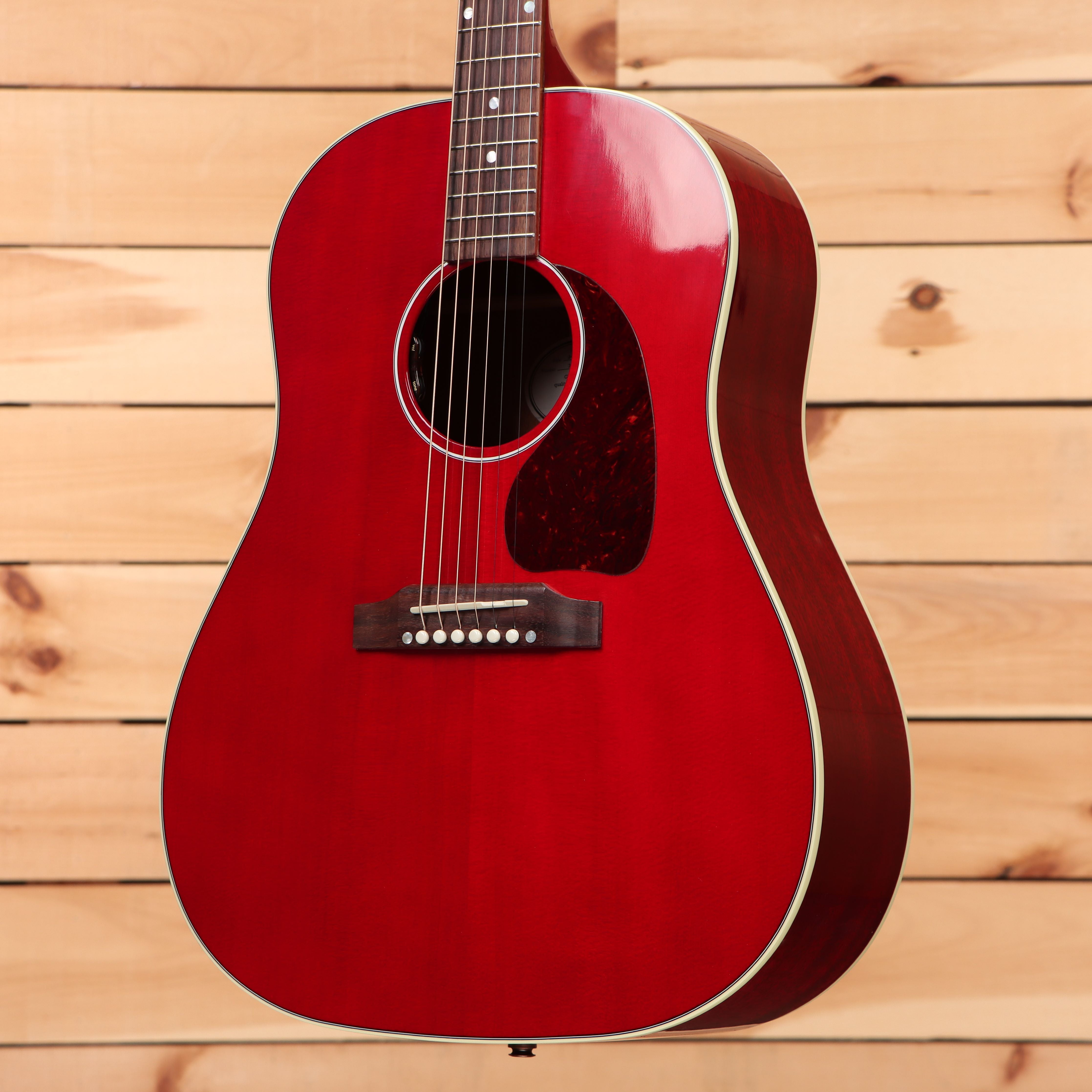 Gibson J45 Standard dreadnought acoustic guitar cherry finish with white binding