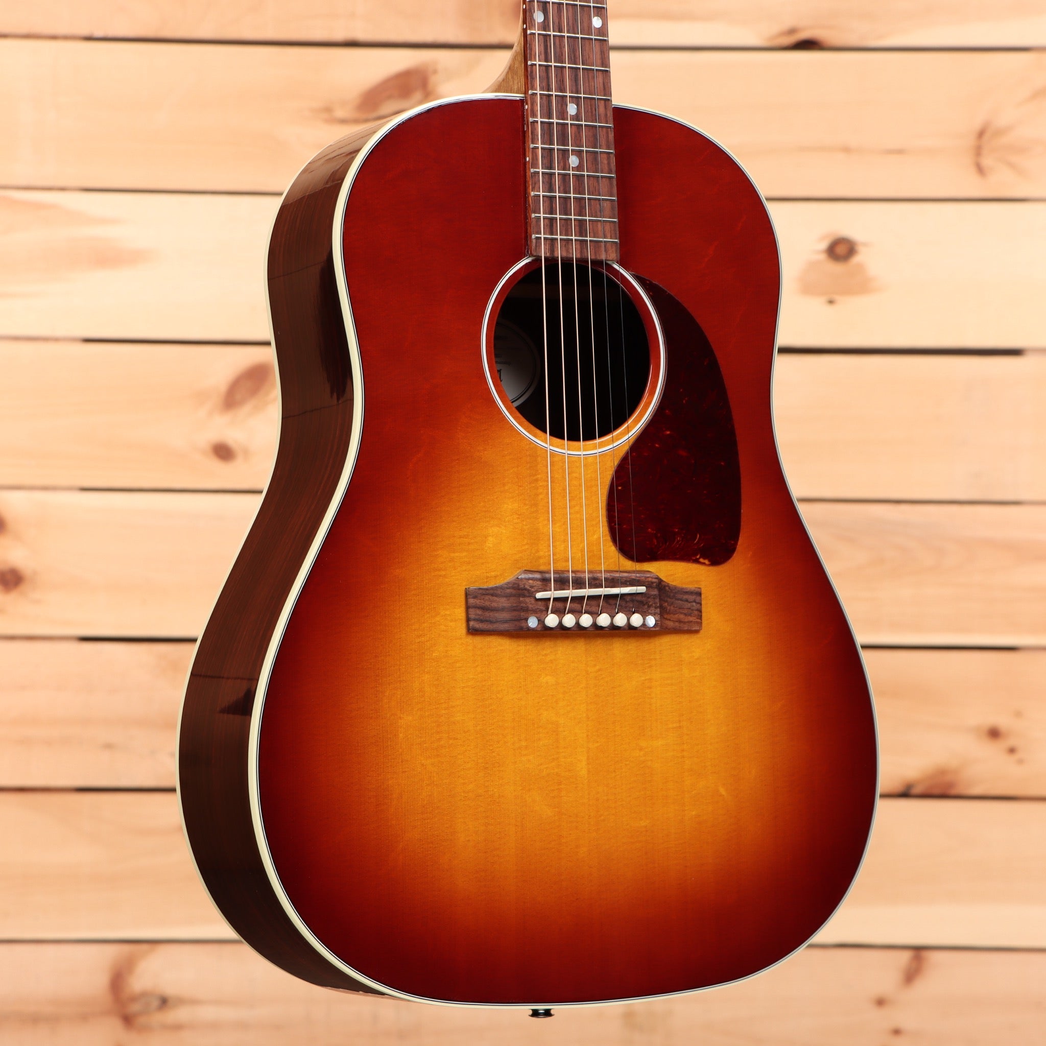 Gibson J45 Studio acoustic guitar rosewood burst finish with rosewood fretboard and white binding