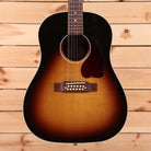Gibson J45 Standard 12-string acoustic guitar Vintage Sunburst with rosewood bridge and pickguard