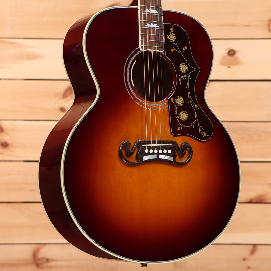 Gibson SJ200 Standard acoustic guitar Autumn Burst with floral pickguard inlay