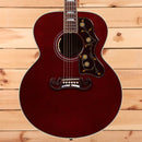 Gibson SJ200 Standard acoustic guitar Wine Red with floral pickguard inlay