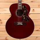 Gibson SJ200 Standard acoustic guitar Wine Red with floral pickguard inlay