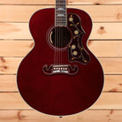 Gibson SJ200 Standard jumbo acoustic guitar wine red with floral soundhole inlay