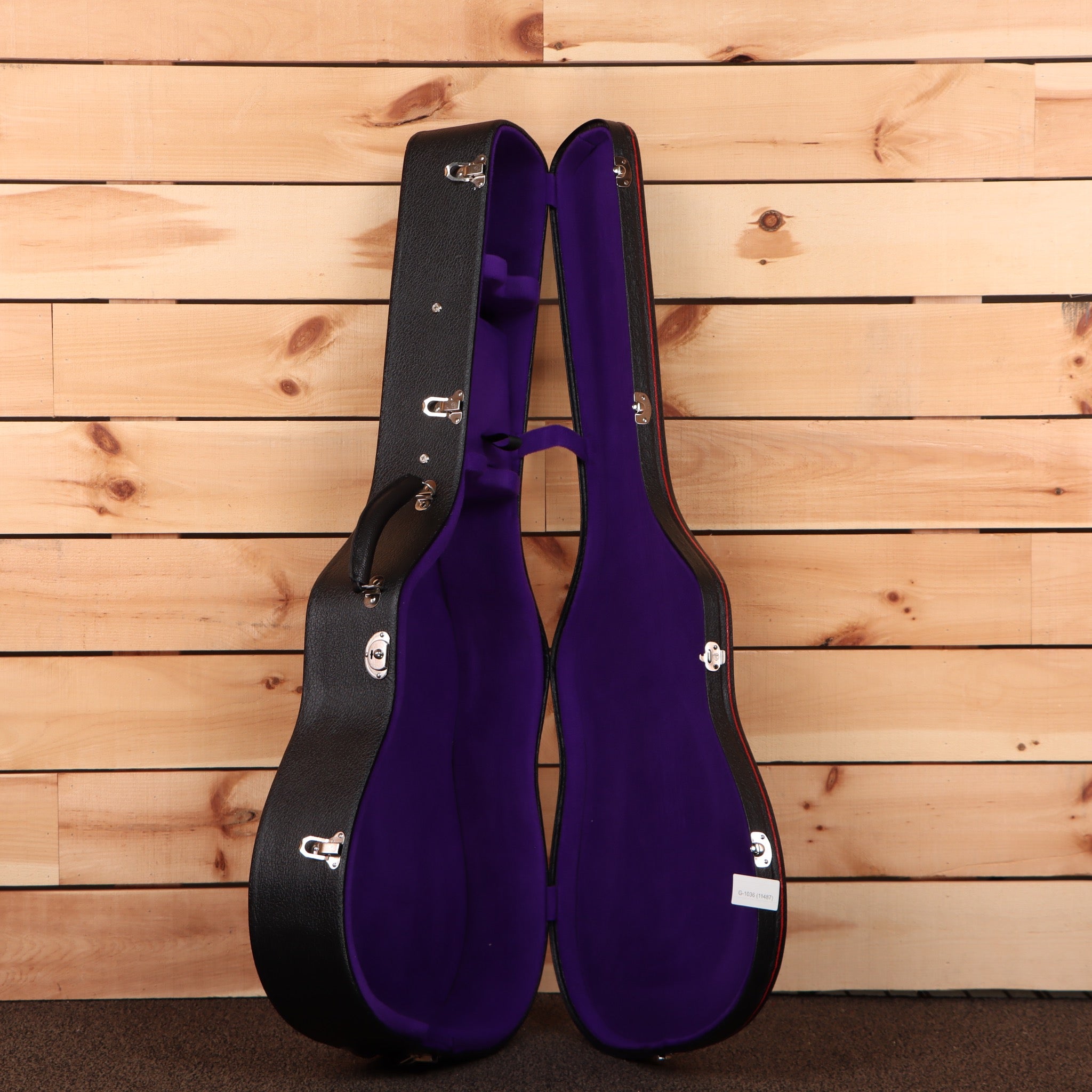 Gibson 1936 Advanced Jumbo vintage sunburst acoustic guitar with purple velvet interior case