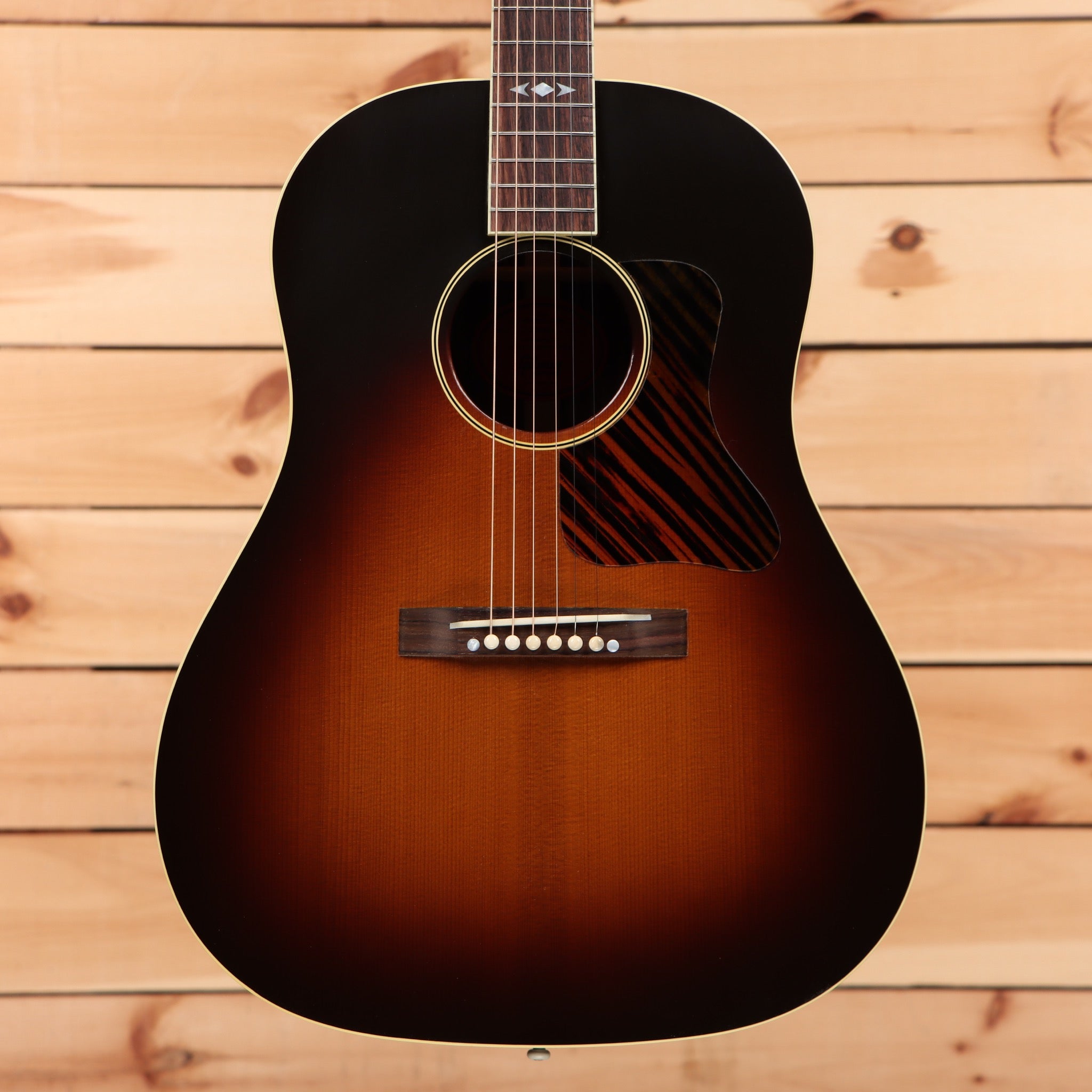 Gibson 1936 Advanced Jumbo vintage sunburst acoustic guitar with 12-string configuration and rosewood fretboard