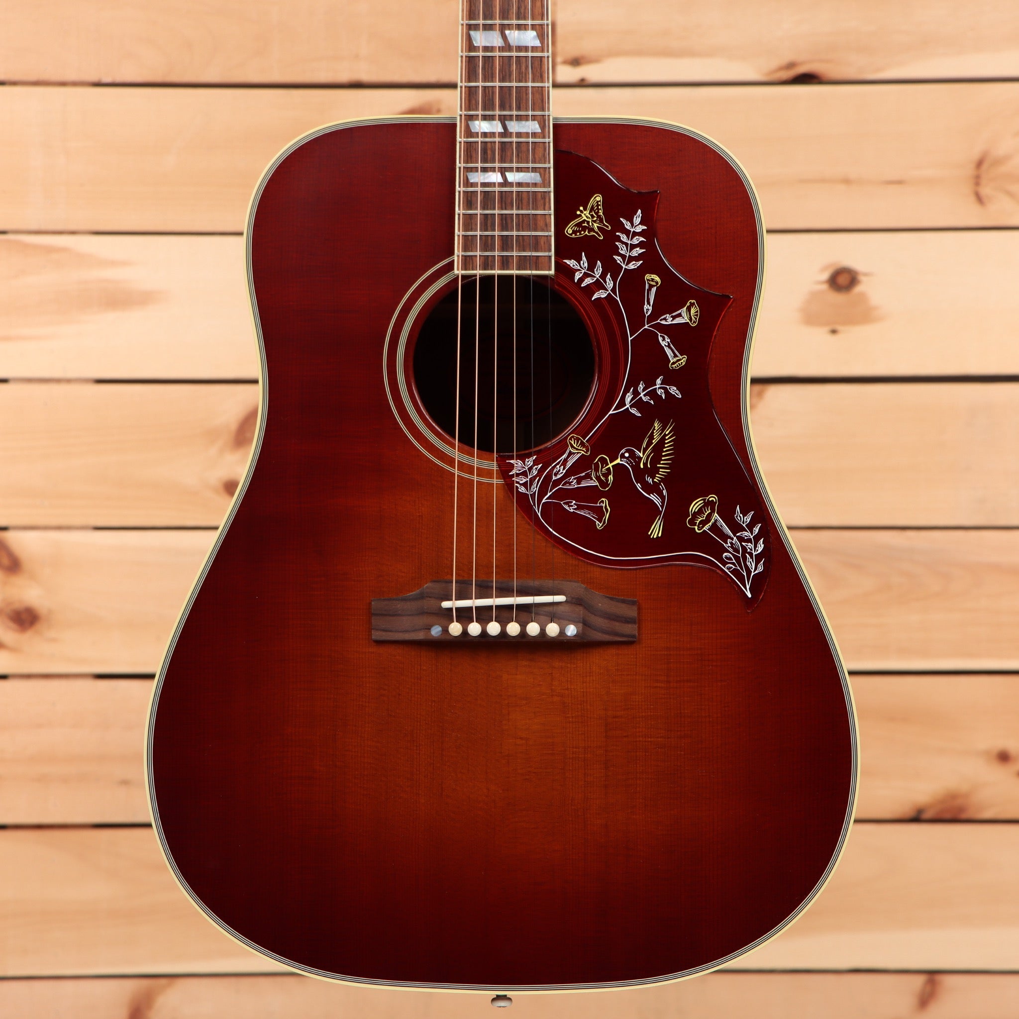 Gibson 1960 Hummingbird acoustic guitar Heritage Cherry Sunburst with hummingbird pickguard inlay