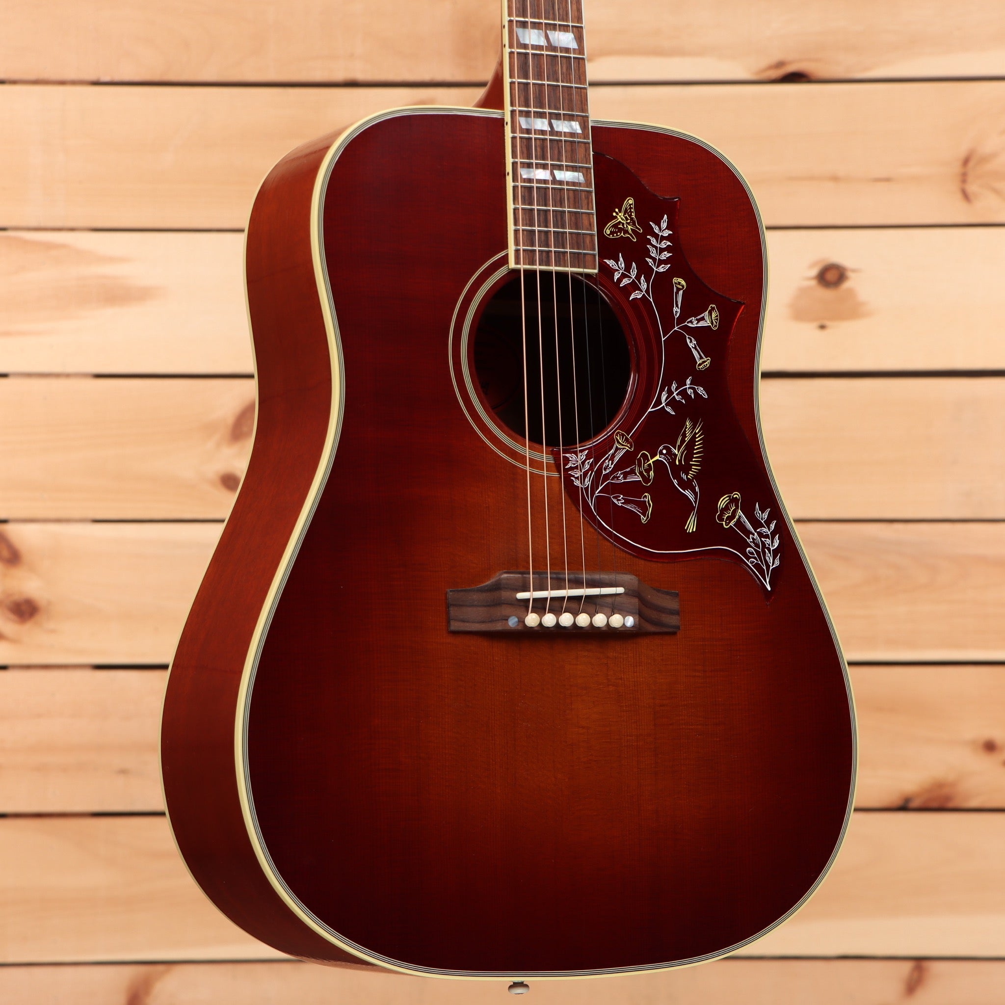 Gibson 1960 Hummingbird acoustic guitar Heritage Cherry Sunburst with hummingbird pickguard inlay