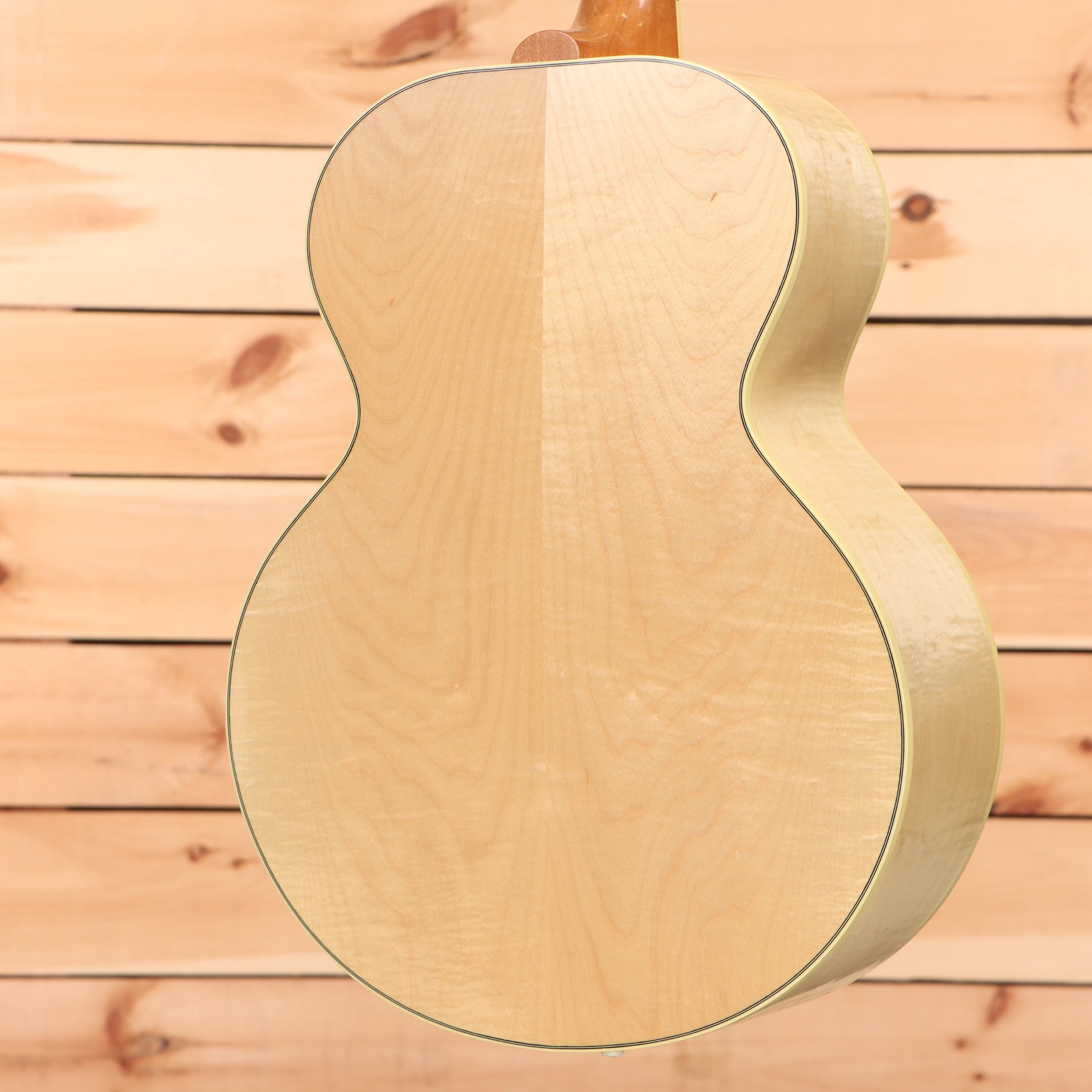 Gibson J-185 acoustic guitar antique natural finish with bound body and maple neck