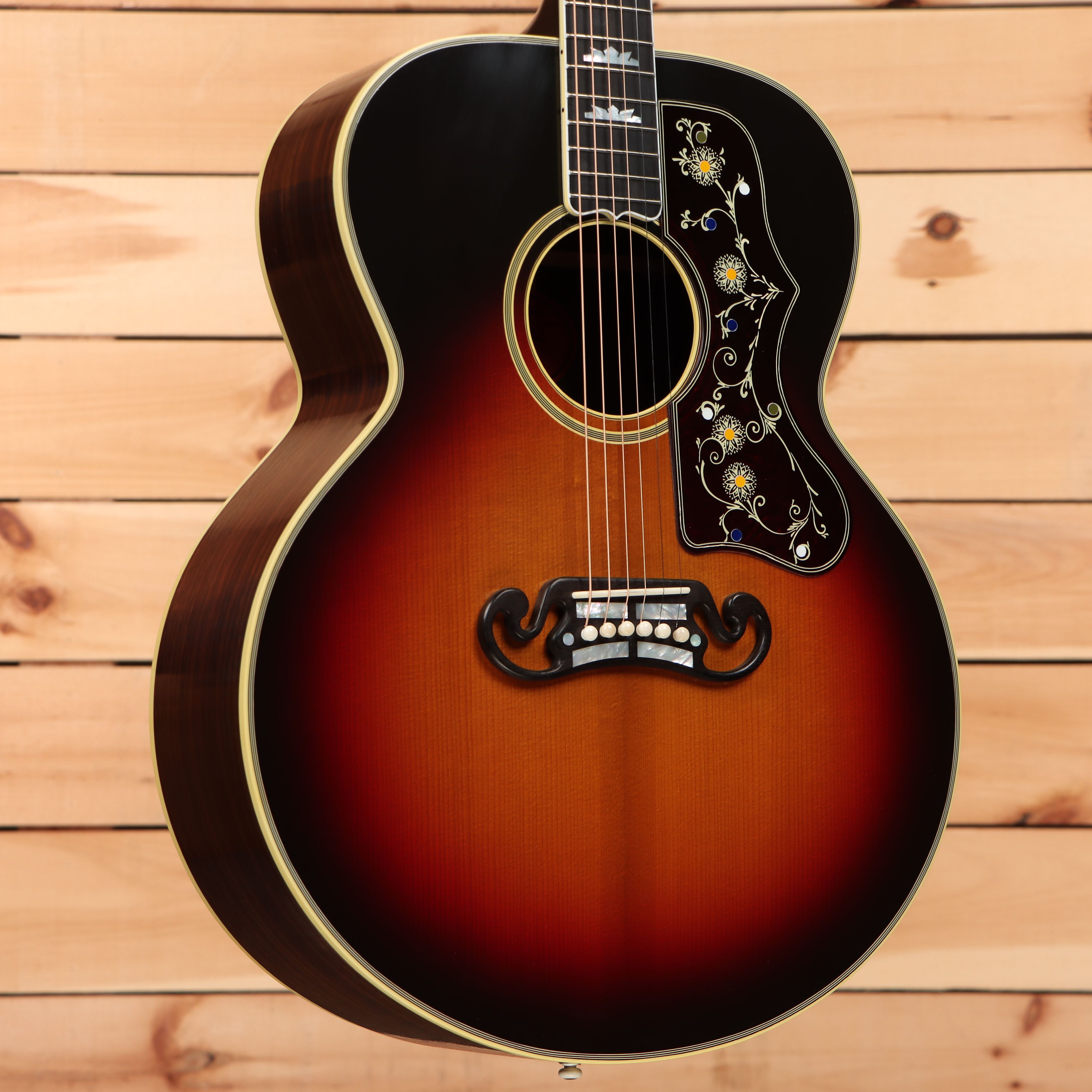 Gibson Prewar SJ200 Rosewood jumbo acoustic guitar Vintage Sunburst with ornate pickguard inlay