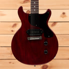 Gibson 1958 Les Paul Junior Double-Cut Reissue VOS Cherry Red electric guitar with P90 pickups