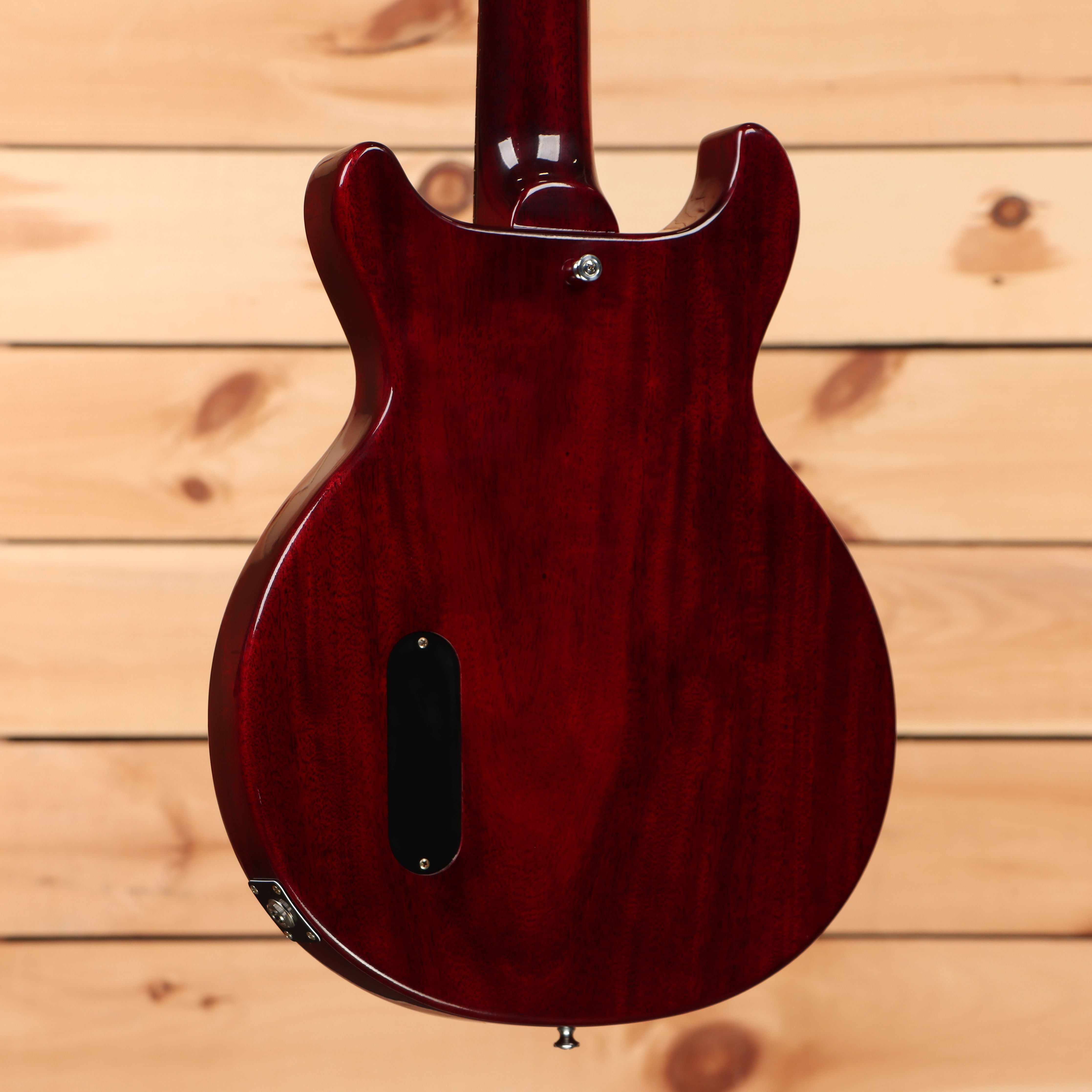 Gibson 1958 Les Paul Junior Double Cut Reissue VOS Cherry Red semi-hollow electric guitar with P90 pickup