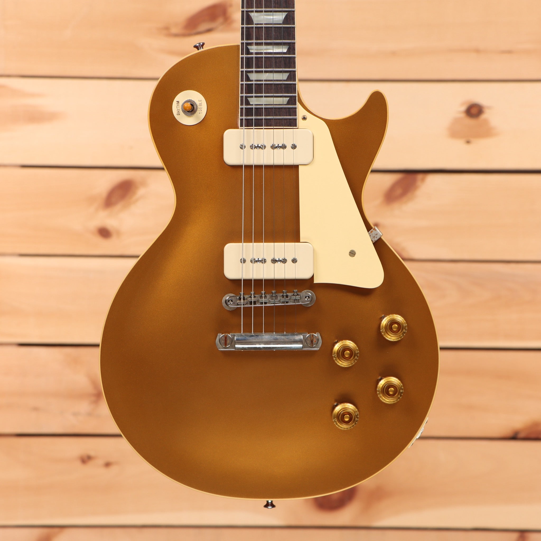 Gibson 1956 Les Paul Goldtop Reissue VOS electric guitar with gold hardware and dual humbuckers