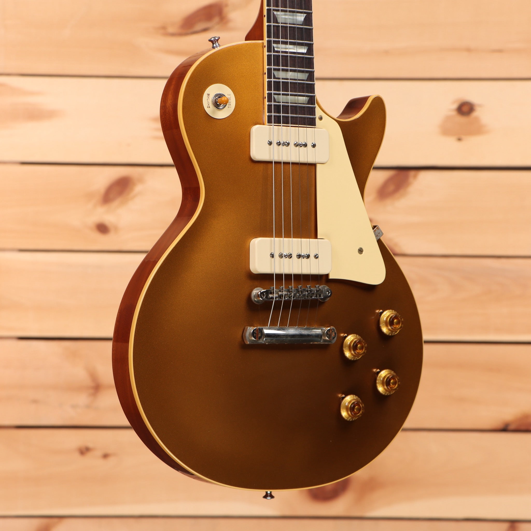 Gibson 1956 Les Paul Goldtop Reissue VOS electric guitar with gold hardware and dual humbuckers