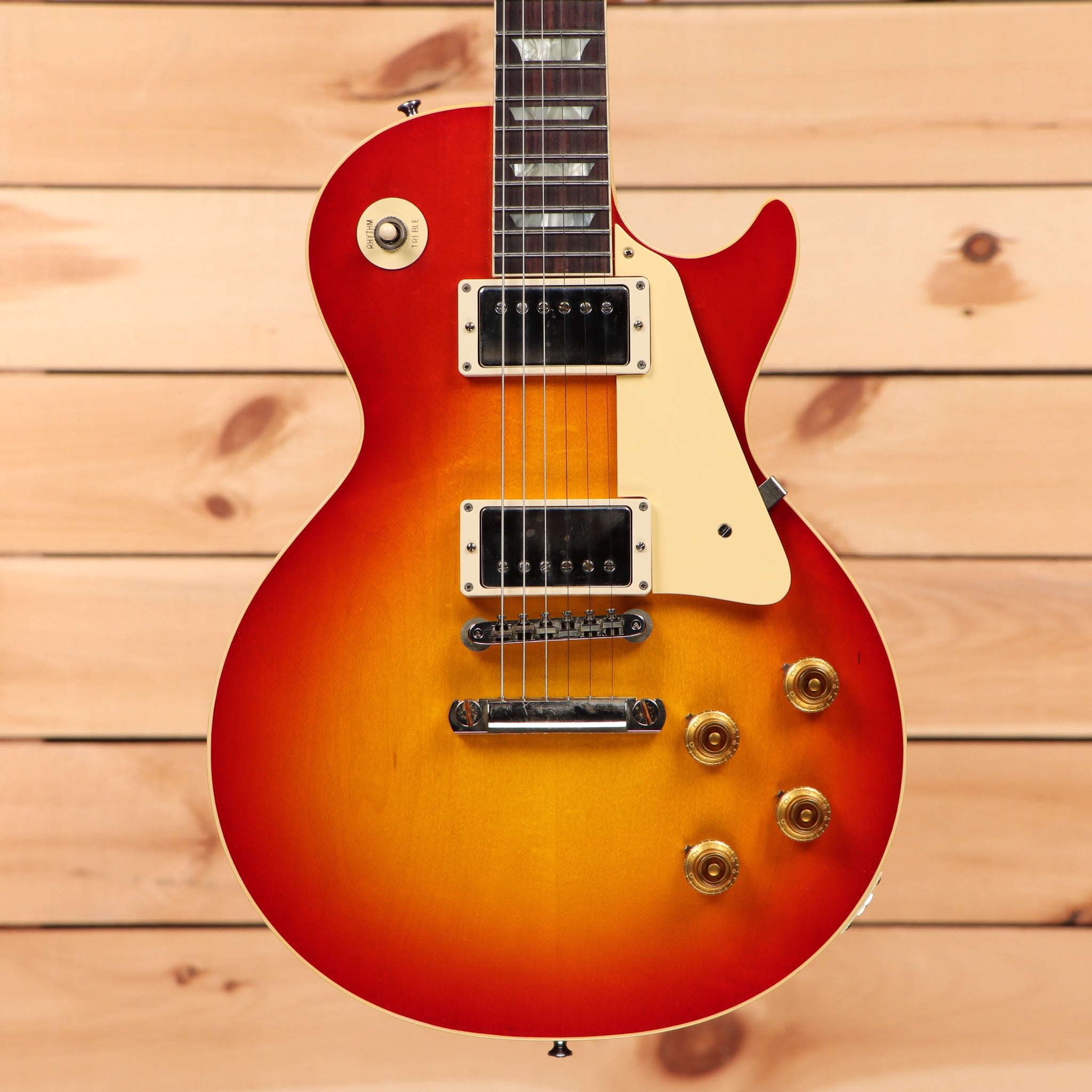 Gibson 1958 Les Paul Standard Reissue VOS electric guitar washed cherry sunburst with dual humbuckers and gold hardware