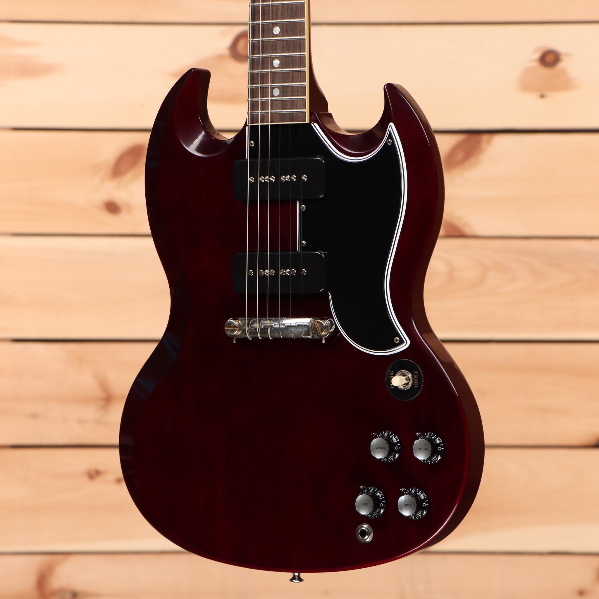 Gibson 1963 SG Special Reissue cherry red electric guitar with dual humbuckers and rosewood fretboard