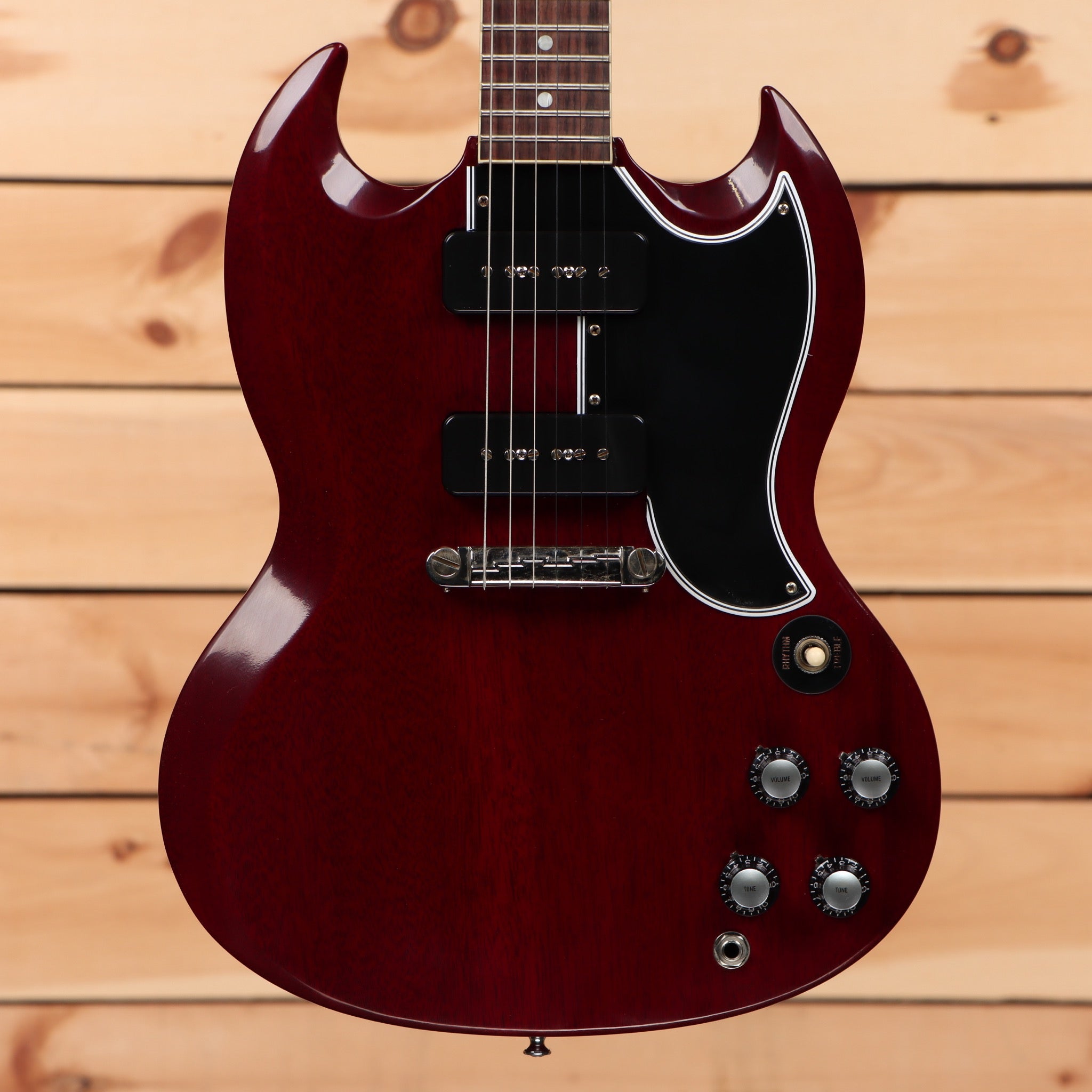 Gibson 1963 SG Special Reissue electric guitar cherry red with dual humbuckers