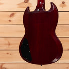 Gibson 1963 SG Special Reissue electric guitar cherry red with dual humbuckers and pointed horns