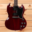 Gibson 1963 SG Special Reissue electric guitar cherry red with dual humbuckers and lightning bar pickguard