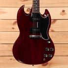 Gibson 1963 SG Special Reissue electric guitar cherry red with dual humbuckers and black pickguard