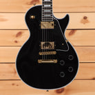 Gibson Les Paul Custom electric guitar Ebony with gold hardware and dual humbuckers