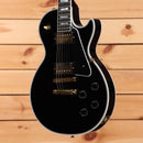 Gibson Les Paul Custom electric guitar Ebony with gold hardware and dual humbuckers