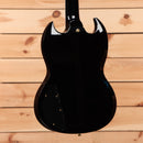 Gibson SG Custom 2-Pickup Ebony electric guitar with dual humbuckers and white binding
