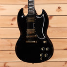 Gibson SG Custom 2-Pickup Ebony electric guitar with dual humbuckers and gold hardware