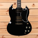Gibson SG Custom 2-Pickup electric guitar Ebony with dual humbuckers and gold hardware