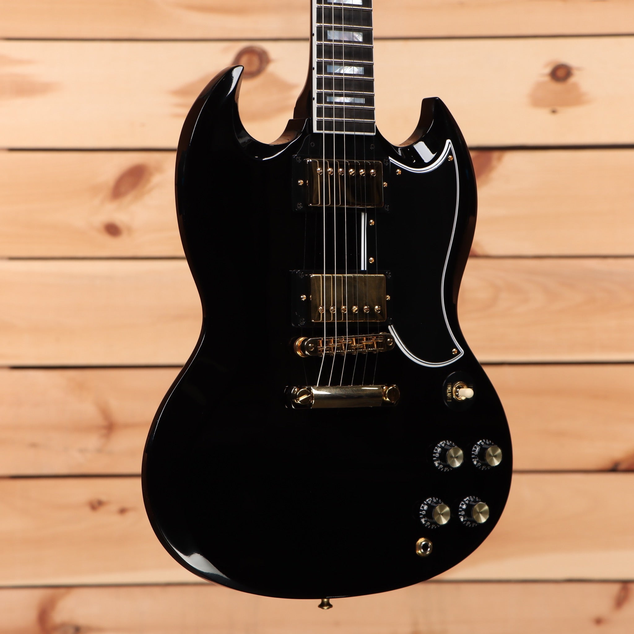 Gibson SG Custom electric guitar Ebony 2 pickup humbucker gold hardware