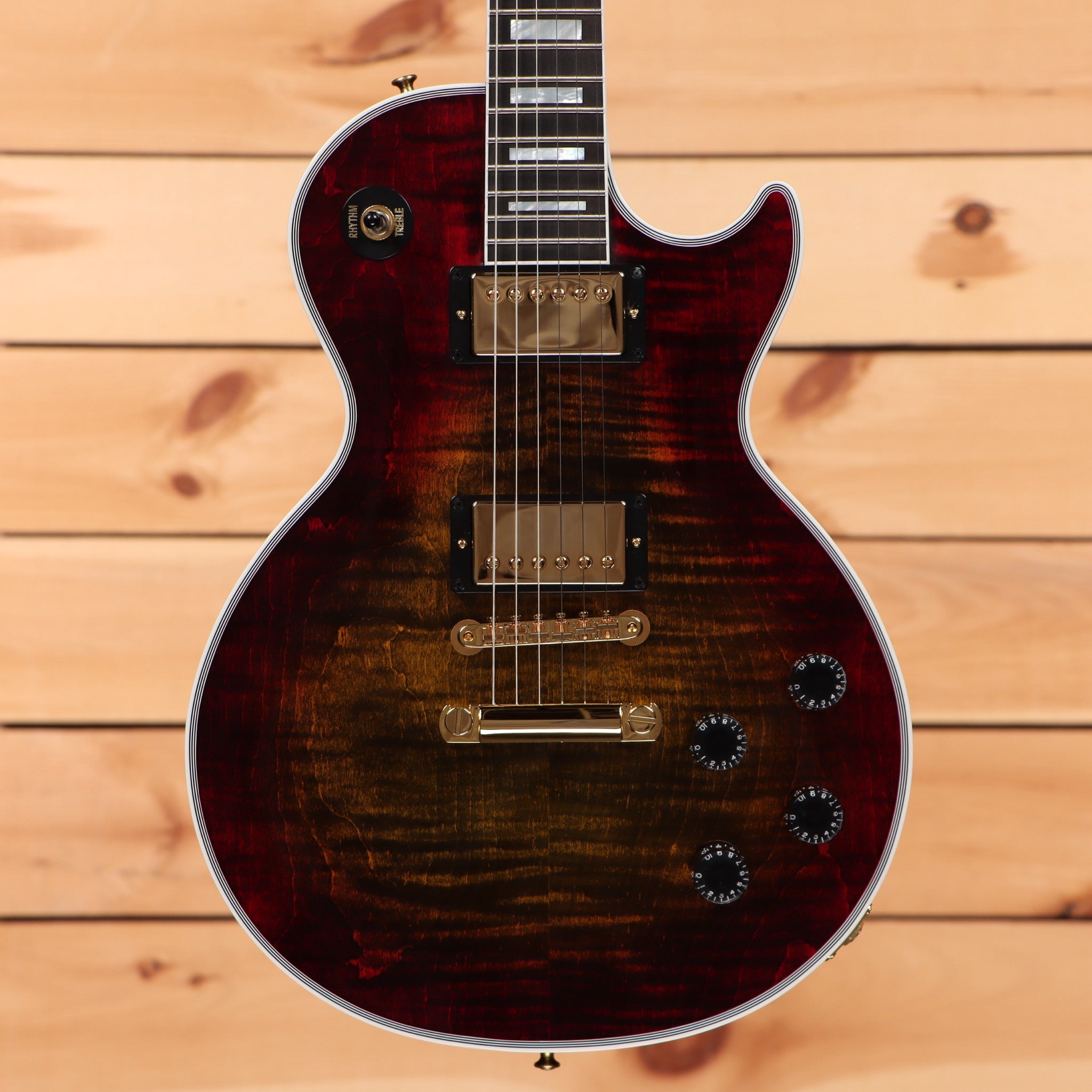 Gibson Les Paul Axcess Custom electric guitar Bengal Burst figured top with dual humbuckers