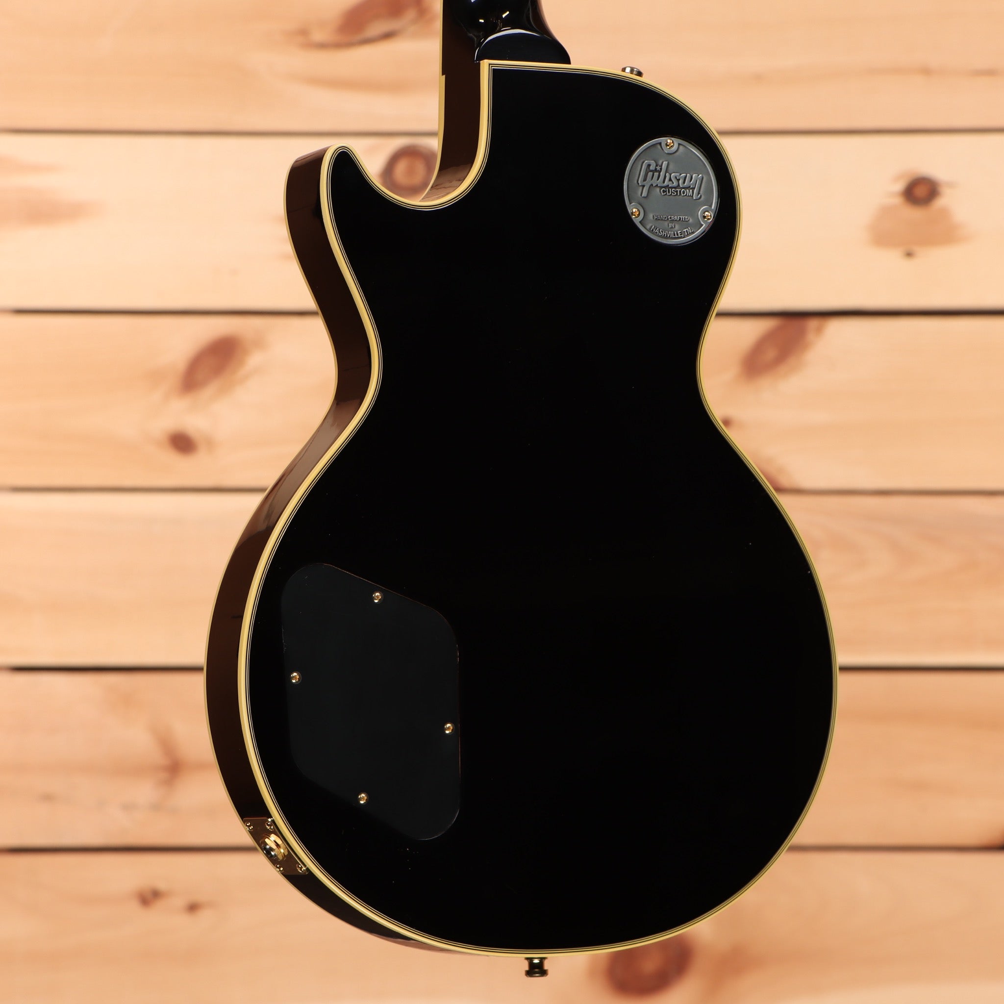 Gibson Peter Frampton Phenix-Inspired Les Paul Custom VOS Ebony semi-hollow electric guitar with gold binding