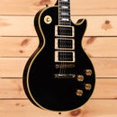 Gibson Peter Frampton Phenix Inspired Les Paul Custom VOS electric guitar Ebony with gold hardware and triple humbuckers