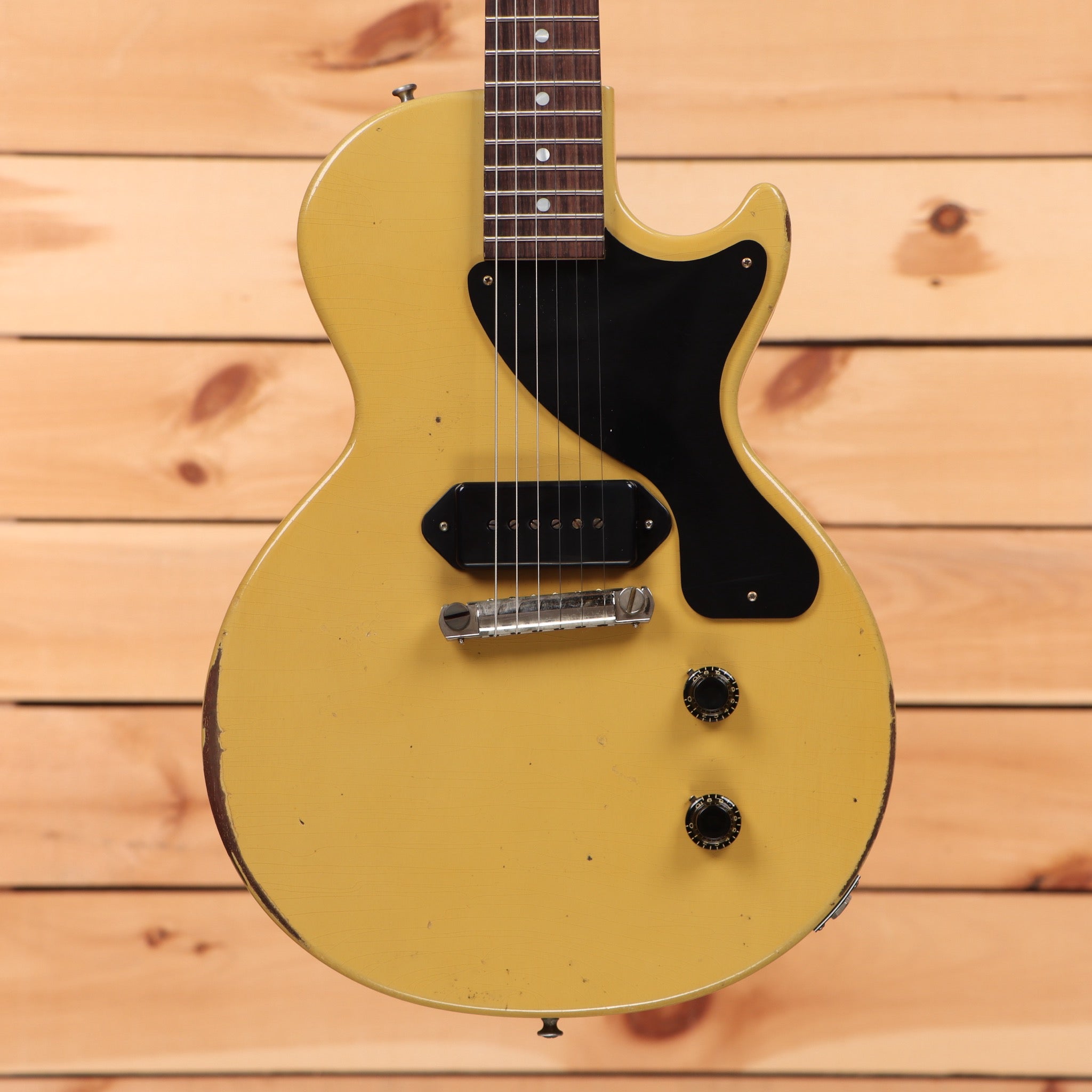 Gibson 1957 Les Paul Junior single-cut reissue electric guitar heavy aged TV yellow with P90 pickup