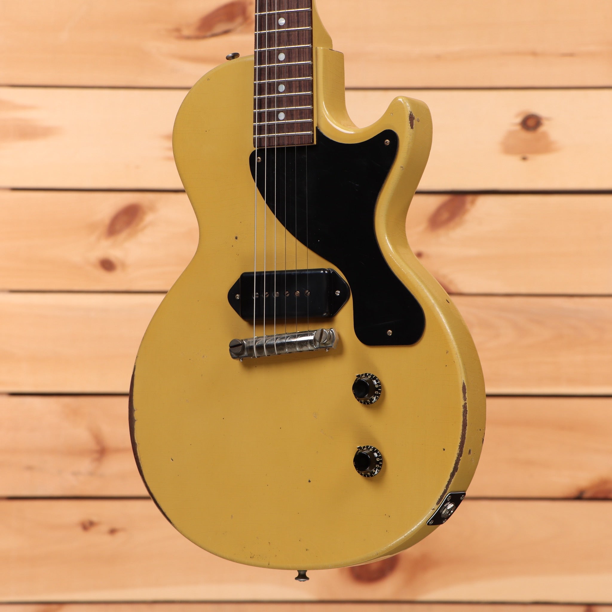 Gibson 1957 Les Paul Junior single-cut electric guitar TV Yellow heavy-aged with P90 pickup