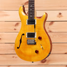 Paul Reed Smith SE Custom 22 semi-hollow electric guitar Santana Yellow with flamed maple top and dual humbuckers