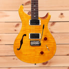 Paul Reed Smith SE Custom 22 semi-hollow electric guitar Santana Yellow with flamed maple top and dual humbuckers
