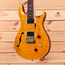 Paul Reed Smith SE Custom 22 semi-hollow electric guitar Santana Yellow with flamed maple top and dual humbuckers