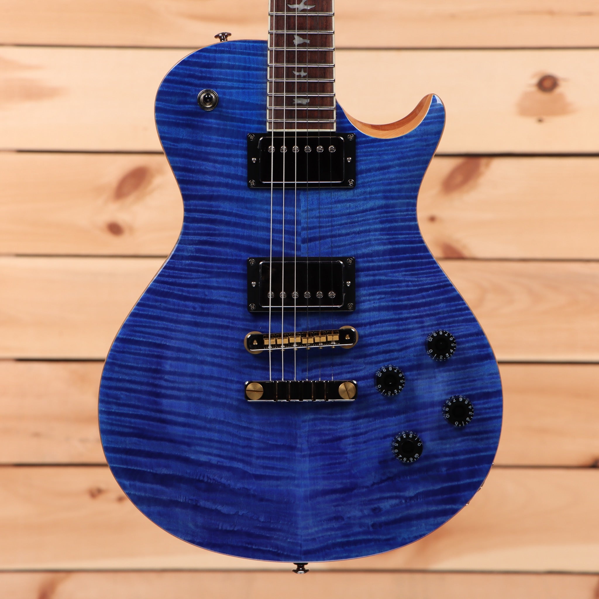 Paul Reed Smith SE McCarty 594 Singlecut electric guitar Faded Blue with flamed maple top and dual humbuckers