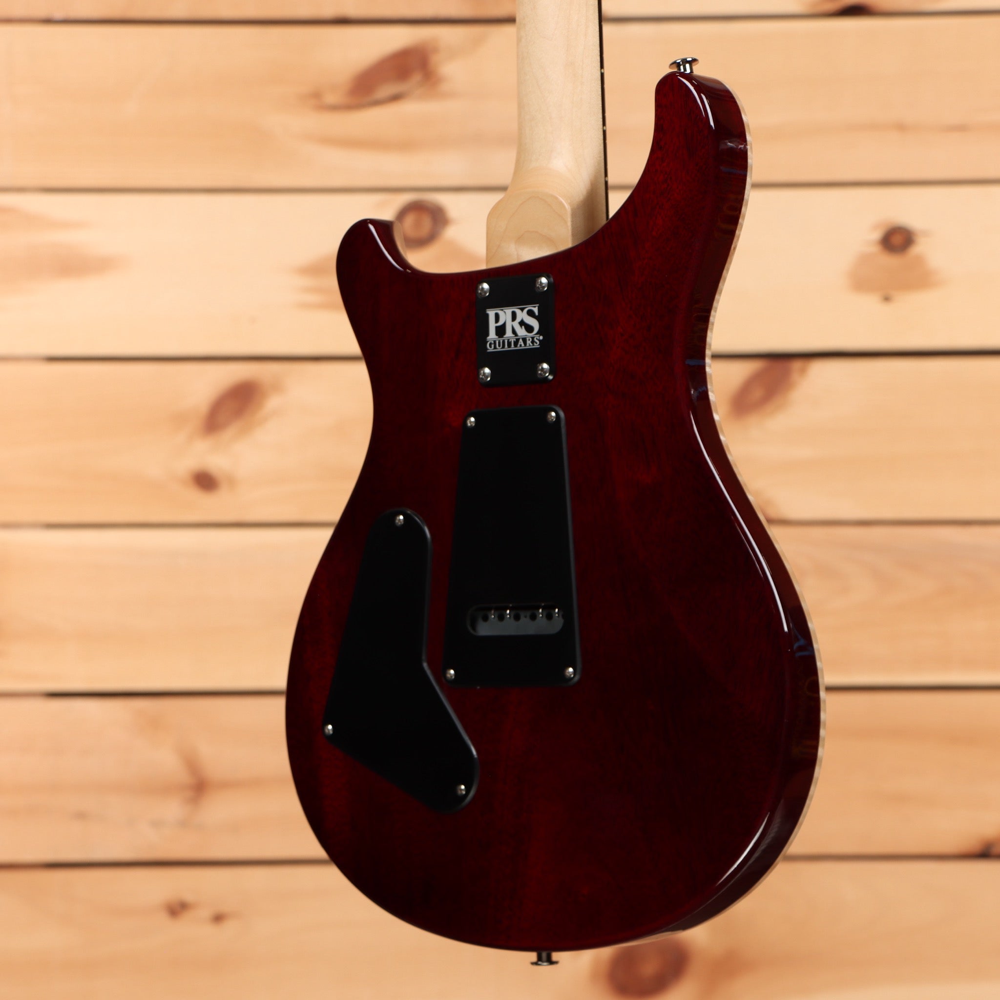 Paul Reed Smith CE 24 Fire Red Burst electric guitar with flamed maple top and black pickguard