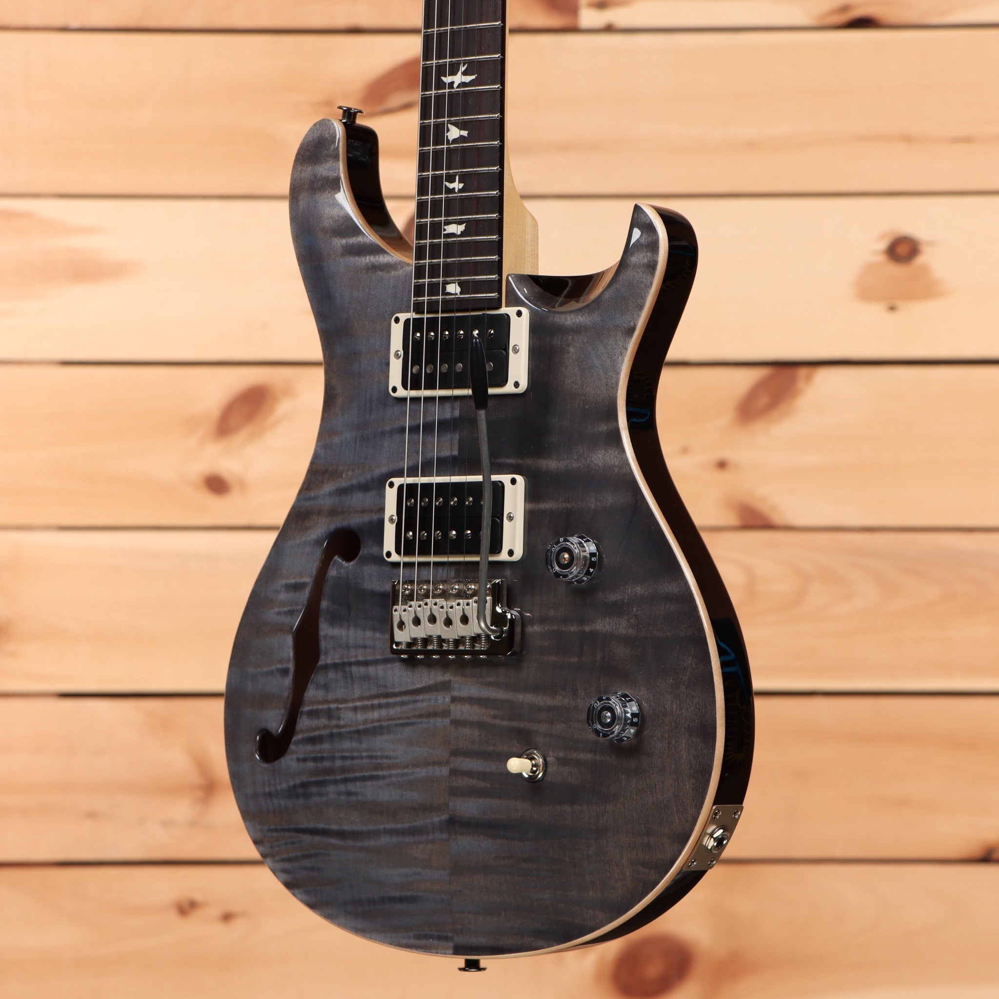 Paul Reed Smith CE 24 semi-hollow electric guitar faded gray black with dual humbuckers and f-holes