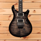 Paul Reed Smith Custom 24 Floyd electric guitar Charcoal Burst with flamed maple top and dual humbuckers